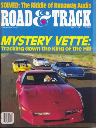 ROAD & TRACK 1988 FEB - VETTES DUEL, BMW M3, 300SLR